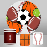 Bälle Sport Thema Runden Geburtstag Hintergrund Bausatz Für Junge